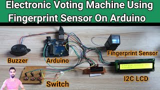 Electronic Voting Machine Using Fingerprint Sensor Sensor On Arduino [upl. by Mikel]