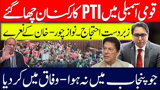 PTi Great amp Powerful Protest in National Assembly [upl. by Yadsnil]