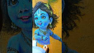 Krishna Wall Painting🖌🥰krishna krishnastatus drawing wallpainting shorts shortsviral trending [upl. by Caras29]