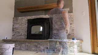 Natural Stone Fireplace Installation  HJ Martin and Son [upl. by Ahsaelat]