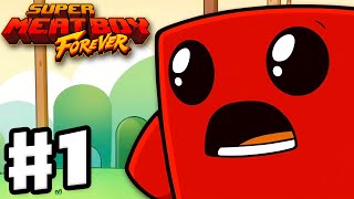 Super Meat Boy Forever  Gameplay Walkthrough Part 1  Chipper Grove Light World [upl. by Pejsach533]