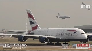 Busy London Heathrow Airport  27R [upl. by Salba]