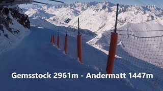 GEMSSTOCK ANDERMATT  1500METER VERTICAL HIGHT  GOPRO  NONSTOP [upl. by Dnob54]