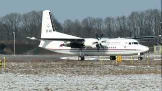 Eindhoven Airport 08022012 Fokker 50 KLu Departure 5 [upl. by Nahgaem]