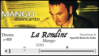 La Rondine  Mango drumless  spartito batteria PDF [upl. by Urbani]