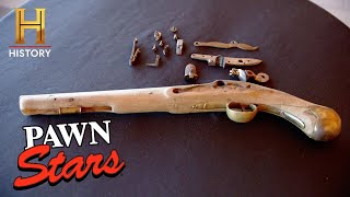 Pawn Stars Do America ULTRA RARE 1750s Dragoon Pistol Needs MAJOR TLC Season 1 [upl. by Flem]