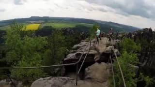 Schrammsteine Wanderung POV Schrammsteinaussicht Sächsische Schweiz 4k Elbsandsteingebirge 4k Gopro [upl. by Jaret]