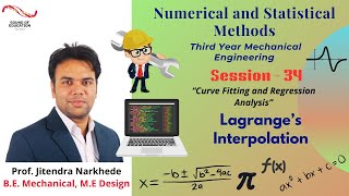 Curve Fitting and Regression Analysis  Lagranges Interpolation  Unit 04 [upl. by Adnav]