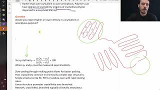 Polymer crystallinity [upl. by Ludlew]