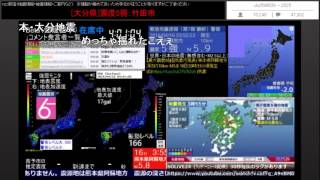 ニコ生 緊急地震速報 20160416 03時55分頃 平成28年熊本地震 最大震度6強 【TSアーカイブ】 [upl. by Roee]