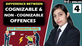 Cognizable Offence and Non Cognizable Offence DIFFERENCE  CrPC  Criminal Law  in Hindi [upl. by Refinney]