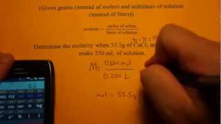 Calculating Molarity given grams and mL [upl. by Michelle990]