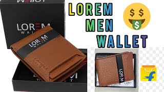 🤑 LOREM MENS WALLET  Best Men Wallet Under 200  Flipkart unboxing and review [upl. by Eniotna]