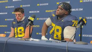 Michigan Football Colston Loveland Kenneth Grant discuss win over Michigan State [upl. by Walker426]