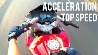 Pulsar RS200 0150 acceleration  Top speed [upl. by Haisa498]