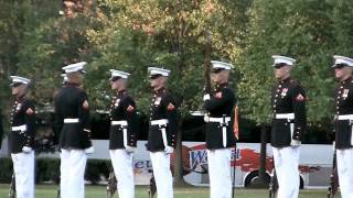 US Marines Sunset Parade Part III Silent Drill Platoon Performs [upl. by Nepets]