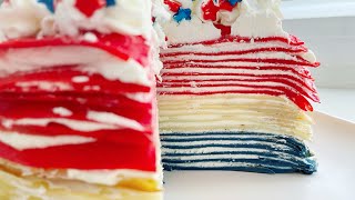 4th of July Favorite Recipe  Cream Crepe Cake Recipe [upl. by Oned]