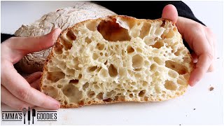 4 Ingredient NOKnead Ciabatta Bread Recipe  The EASIEST Way to make Ciabatta [upl. by Engvall]