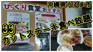 👀ステーキ食べ放題【びっくり食堂 沖縄県うるま市】太平洋と遠くにヤンバルの山を眺めながめられるレストラン。沖縄旅行・ドライブの参考に。 [upl. by Saxen]