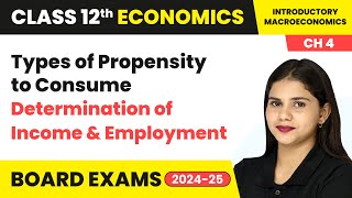 Types of Propensity to Consume  Determination of Income amp Employment  Class 12 Economics Chapter 4 [upl. by Ofloda]