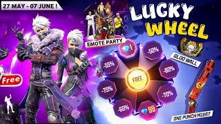 Next Lucky Wheel Event Emote Party Event 🤯🥳 Free Fire New Event  Ff New Event [upl. by Josephina]