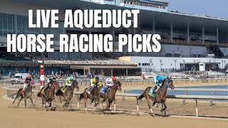 Live Aqueduct Horse Racing Picks [upl. by Neerehs]