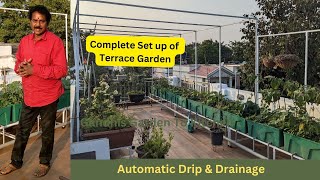 Complete Terrace Garden Setup with drip system and drainage [upl. by Lizette]