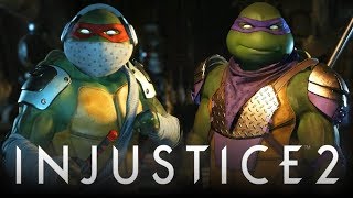 Injustice 2 NINJA TURTLES FULL GAMEPLAY Raphael VS Donatello w quotEPICquot Gear amp MORE [upl. by Birdie563]