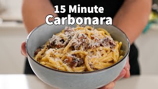 15 Minute Authentic Creamy Pasta Carbonara [upl. by Uta]