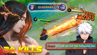 24 KILLS QUADRAKILL UKYO TACHIBANA JUNGLE GOD MODE 100 INSTANT KILL BUILD  HONOR OF KINGS [upl. by Berey]