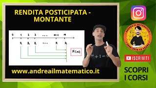 RENDITE POSTICIPATE  Calcolo del montante  Matematica Finanziaria [upl. by Nehtanhoj]