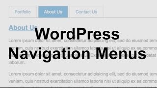 WordPress Navigation Menus Theme Development [upl. by Emanuele]