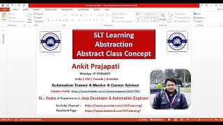 Abstractions  Abstract Class  Java Concepts  2024 by SLT Learning [upl. by Josselyn]