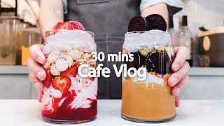 🎶🤗신메뉴30분 카페 브이로그 모음🤗🎶30mins Cafe Vlog카페브이로그Cafe VlogASMRTasty Coffee134 [upl. by Nikolaus]