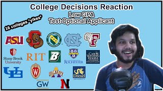 2021 COLLEGE DECISIONS REACTIONS  TESTOPTIONAL LOW GPA  16 Unis Cornell UNC CWRU SUNY etc [upl. by Nadroj624]