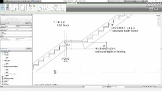 revit 레빗 2015 055 계단 계단참 [upl. by Menedez]