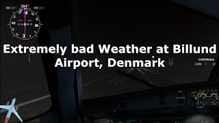 Stormy Landing At Billund Airport  MSFS 2020 [upl. by Eustasius]