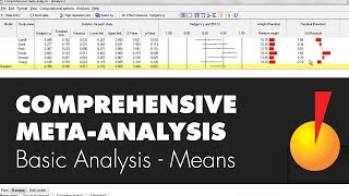 Basic Analysis  Working with Means  Comprehensive MetaAnalysis [upl. by Aceber]