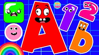 ABC 123 amp Shapes Learning Videos For Preschool  ABC And One Two Three  ABC Phonics Song [upl. by Barcot]