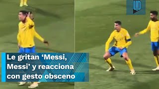 ¡Será castigado A CR7 le gritan ‘Messi Messi’ y reacciona con gesto obsceno a la afición [upl. by Fiann366]