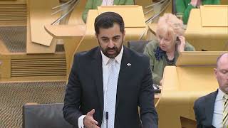 Patrick Harvie in tense exchange with Humza Yousaf at FMQs after Bute House deal ends [upl. by Leyes]