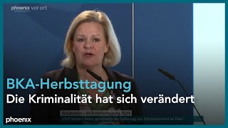 BKAHerbsttagung 24 Eröffnungsansprache von Nancy Faeser Bundesinnenministerin [upl. by Rahcir]