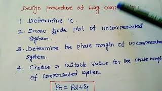 Design procedure of Lag compensator [upl. by Richardson]