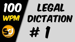 1  100 wpm  Legal Dictation  Shorthand Dictations [upl. by Nichani]