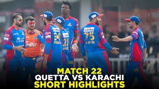 PSL 9  Short Highlights  Quetta Gladiators vs Karachi Kings  Match 22  M2A1A [upl. by Soneson]