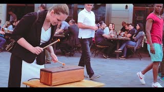 WoodPack Drum  Stunning street performance Tongue drum percussion [upl. by Ahsemal]