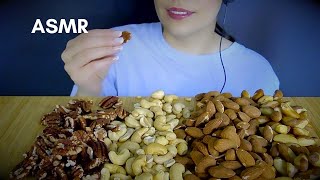 ASMR NUTS ALMONDS PECANS CASHEWS BRAZIL No talking Eating sounds  AnneBites [upl. by Oirramaj]