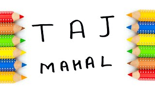 Easy Drawing  How Draw Taj Mahal from word Taj Mahal Love symbol Step by Step Doodle Art on Paper [upl. by Noseimaj]