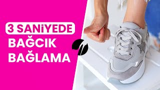 3 saniyede ayakkabı bağcığı nasıl bağlanır  How to tie shoelaces in 3 sec [upl. by Corenda]