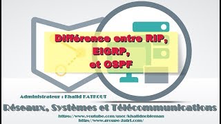 Différence entre RIP EIGRP et OSPF KHALID KATKOUT [upl. by Graeme]